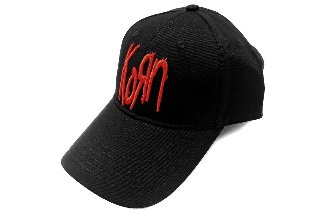 Official Band Merch | Korn - Red Logo 3D Embroidered Baseball Cap