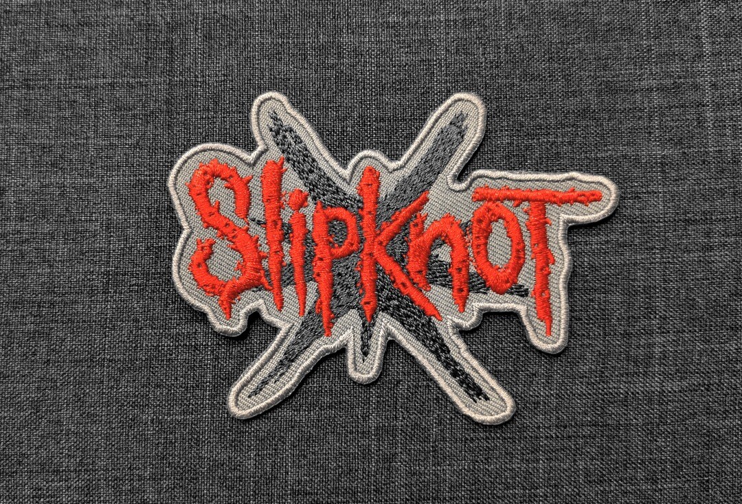 Slipknot - Grey Cut Out 9-Point Star Iron On Embroidered Patch