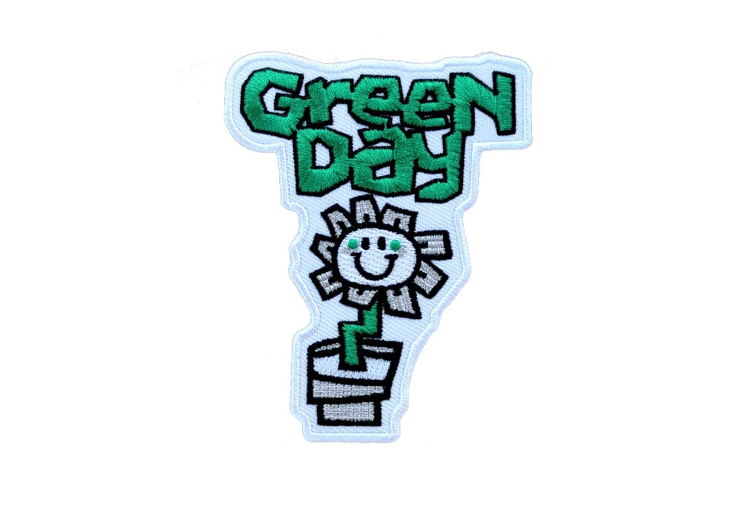 Green Day - Cut Out Flower Pot Iron On Embroidered Patch