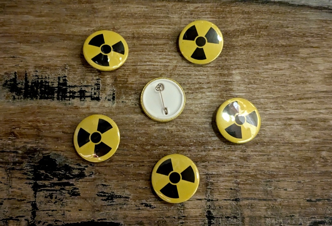 Radioactive Symbol Button Badge