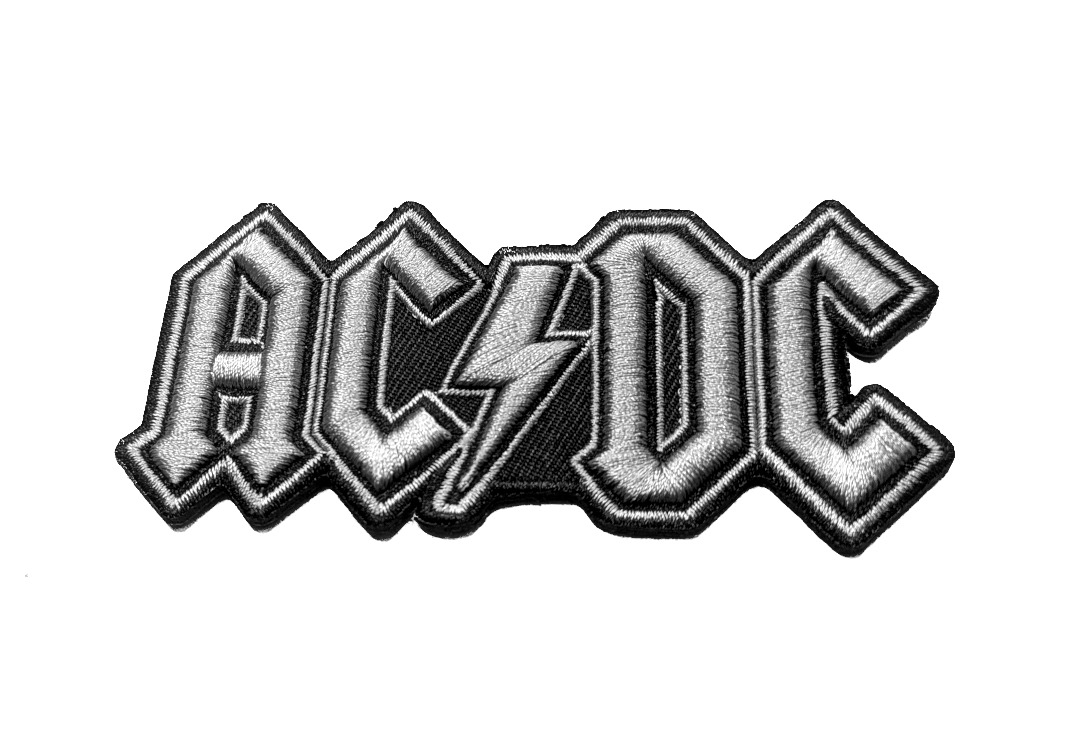 AC/DC - Cut Out 3D Silver Logo Iron On Embroidered Patch