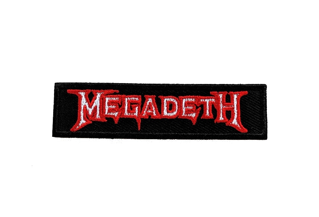 Megadeth - Square Edge Red Outline Logo Iron On Embroidered Patch