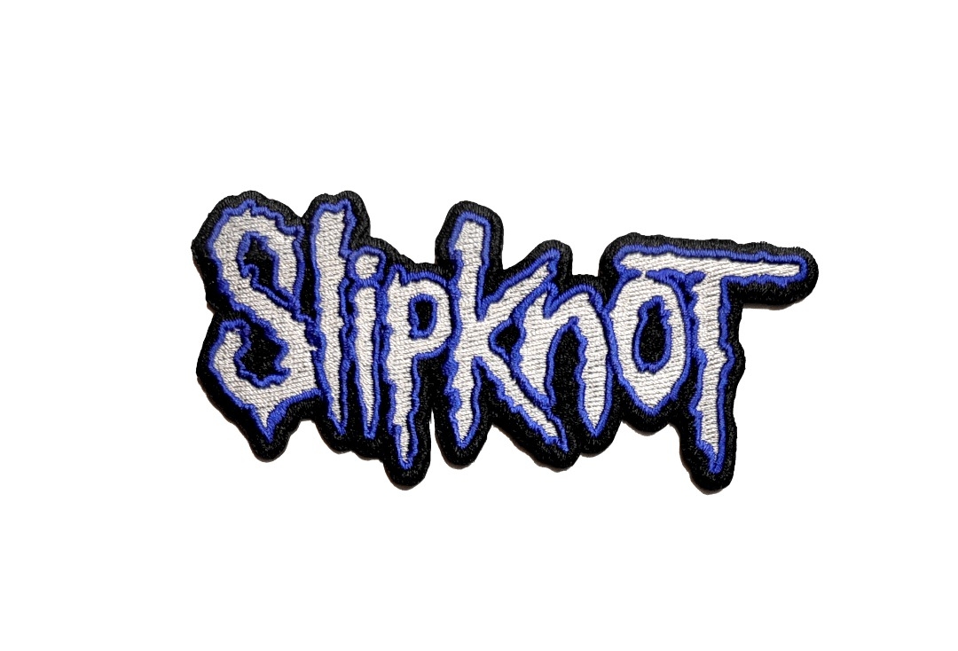 Slipknot - Blue Border Cut Out Logo Iron On Embroidered Patch