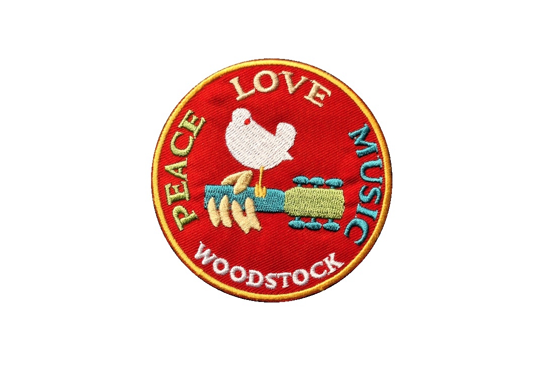 Woodstock - Peace, Love, Music Iron On Embroidered Patch