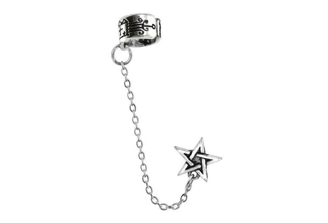 Pentagram Alchemy Gothic Ear Cuff & Stud