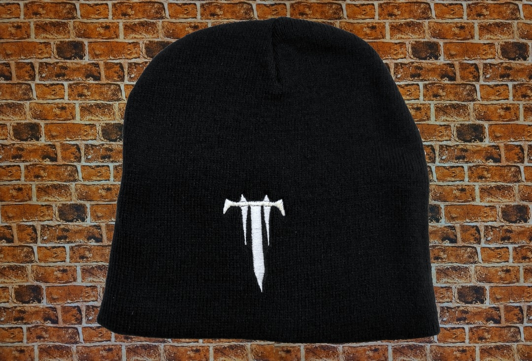 Trivium - White T Logo Embroidered Official Knitted Beanie Hat