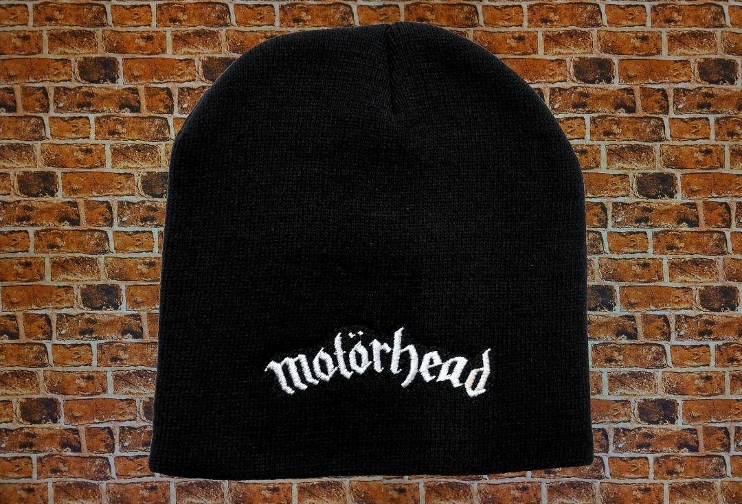 Motorhead - White Logo Embroidered Official Knitted Beanie Hat