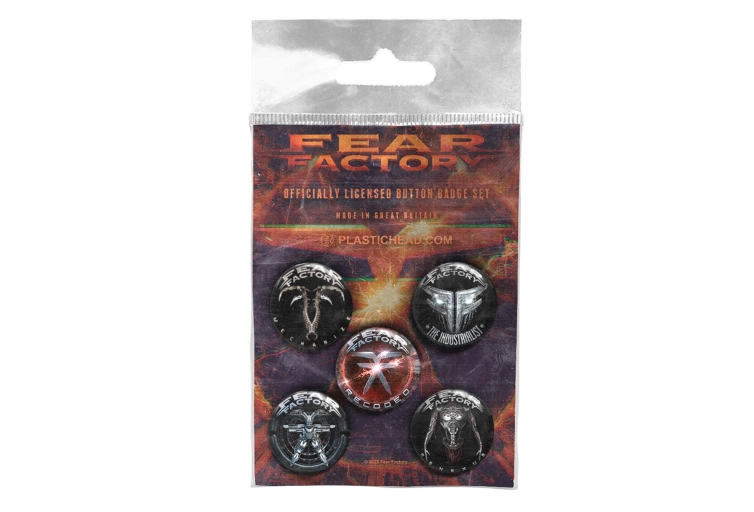 Fear Factory - The Albums 2010 to 2021 Official Button Badge Pack
