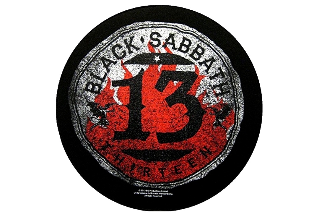 Black Sabbath - 13/Flames Printed Circular Back Patch