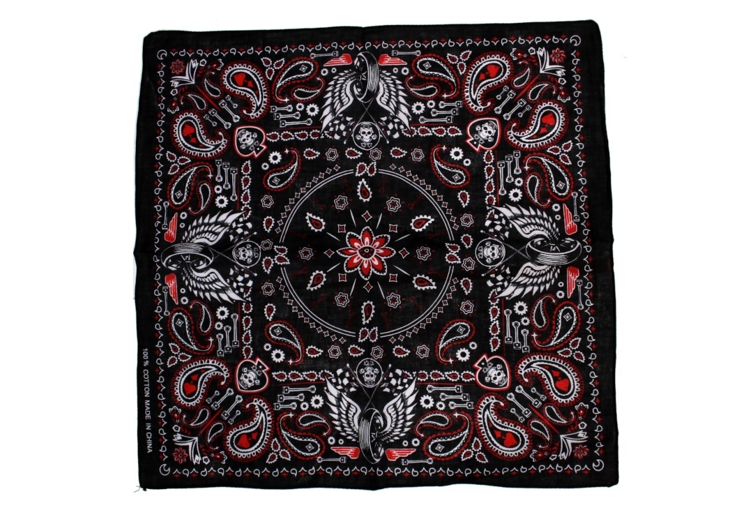 Winged Wheels Retro Paisley Cotton Bandana