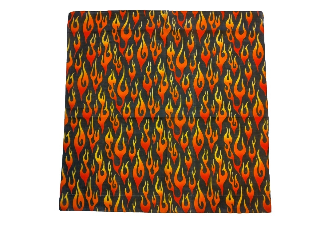 All Over Small Flames Cotton Bandana