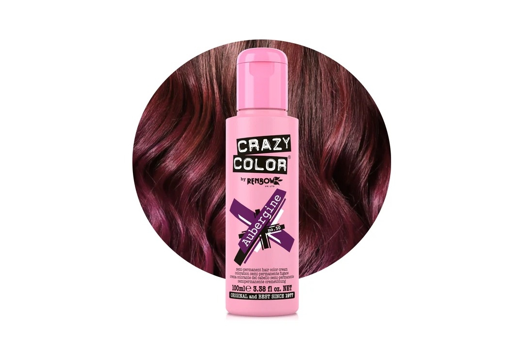 #50 Aubergine Crazy Color Semi-Permanent Hair Colour