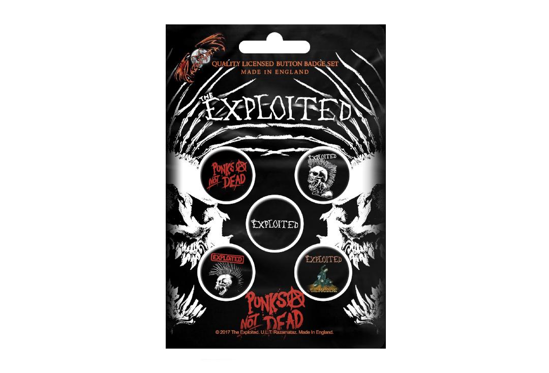 Official Band Merch | The Exploited - Punks Not Dead Button Badge Pack