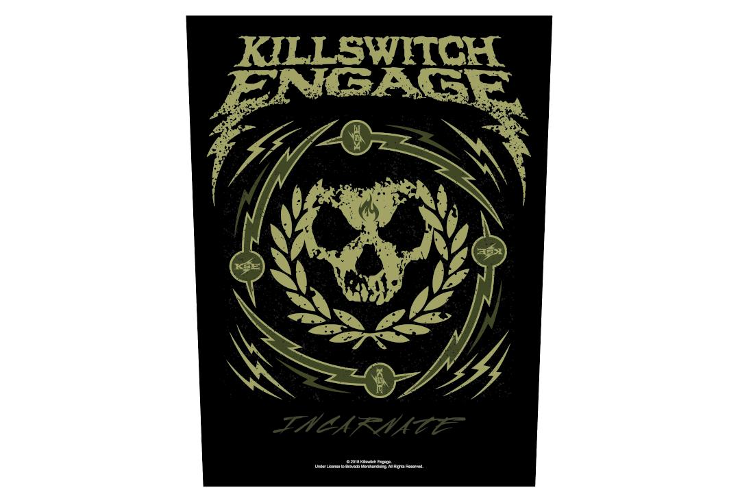 Official Band Merch | Killswitch Engage - Skull Wreath Printed Back Patch