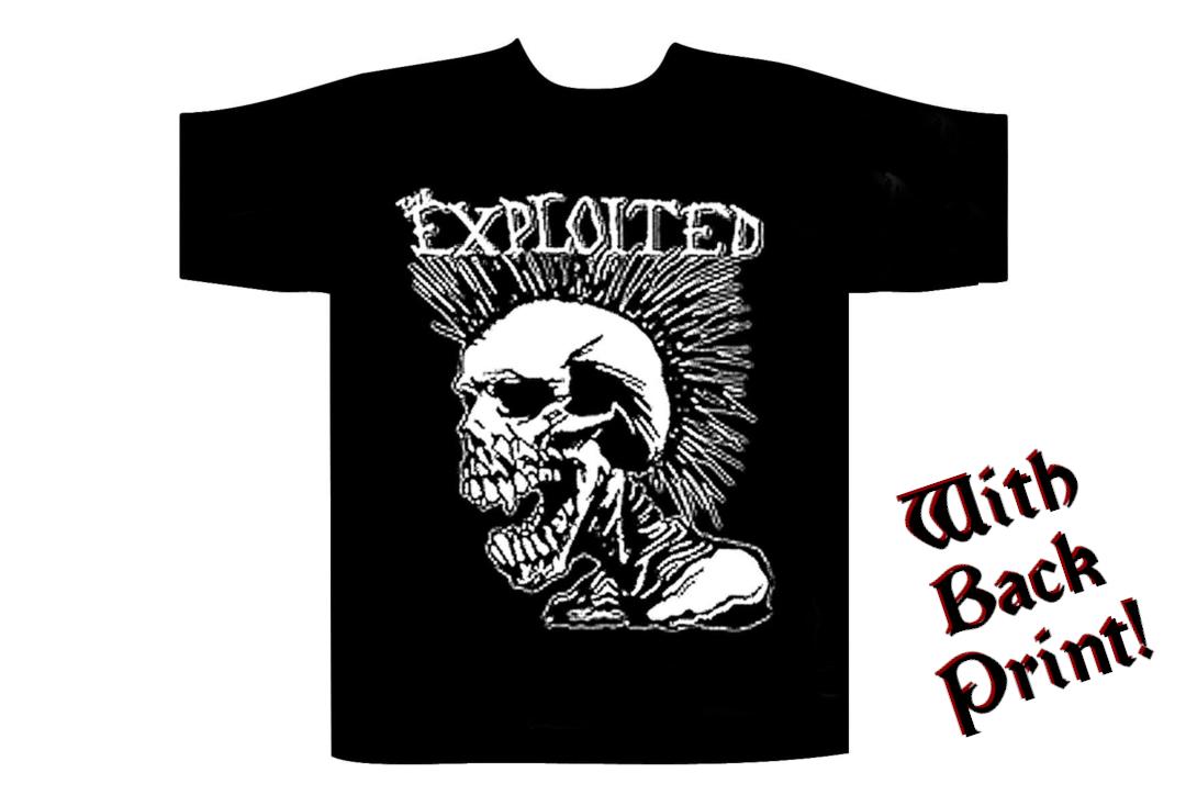 Official Band Merch | The Exploited - Mohican Skull Men's Short Sleeve T-Shirt  - Front