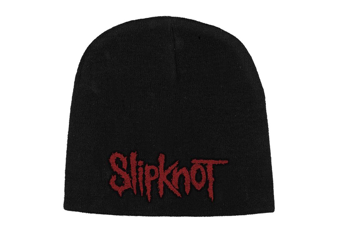 Official Band Merch | Slipknot - Red Logo Embroidered Official Knitted Beanie Hat