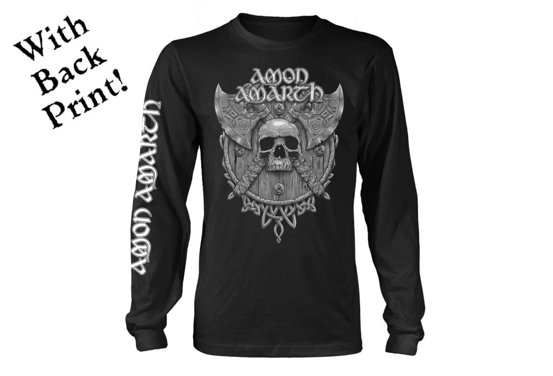 Official Band Merch | Amon Amarth - Grey Skull Men's Long Sleeve T-Shirt - Front
