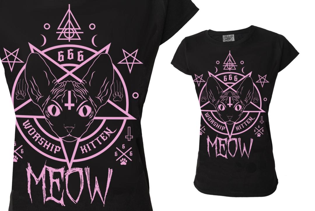 Darkside | Kitten 666 Skinny Fit Women's T-Shirt