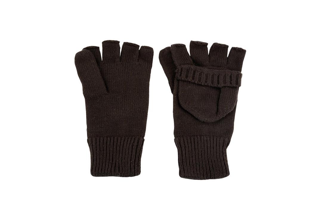 Kombat | Plain Black Men's Fingerless Mitt Gloves