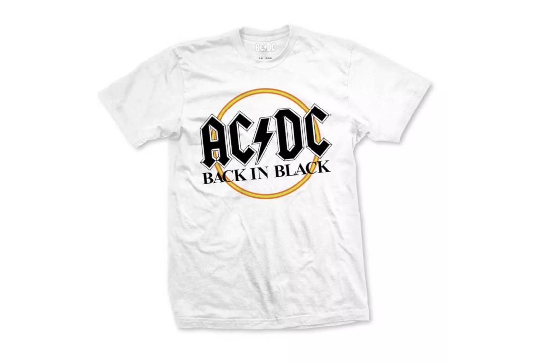 Official Band Merch | AC/DC - Back In Black White Official Men's Short Sleeve T-Shirt