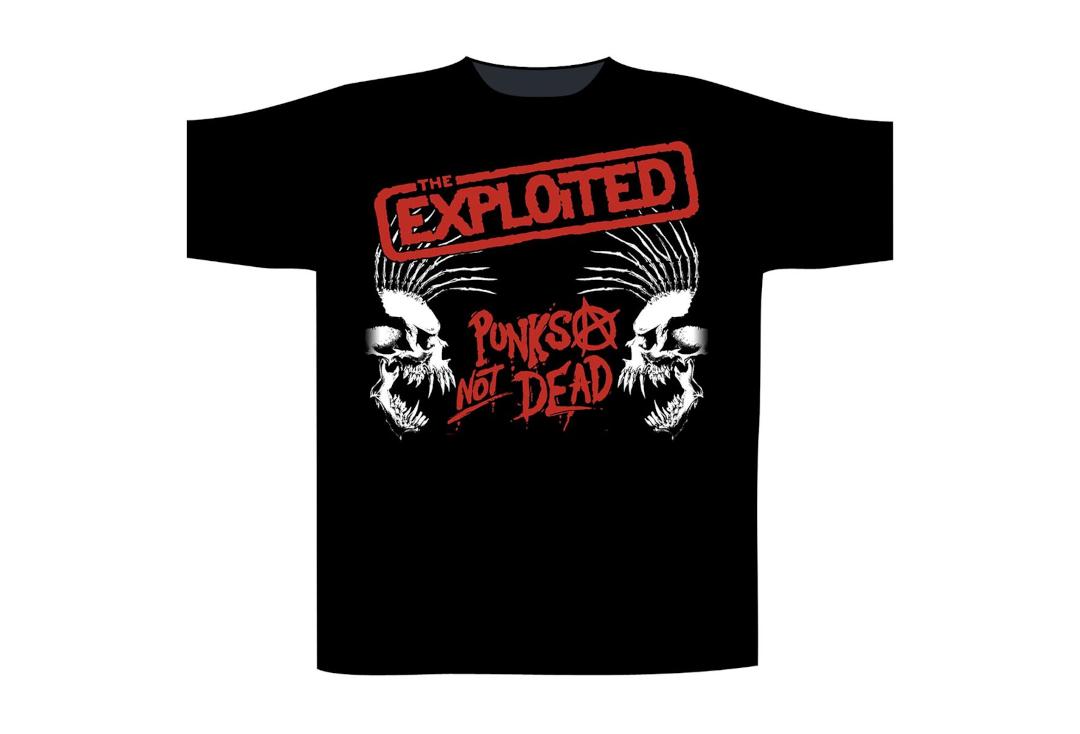 Official Band Merch | The Exploited - Skulls/Punks Not Dead Men's Short Sleeve T-Shirt