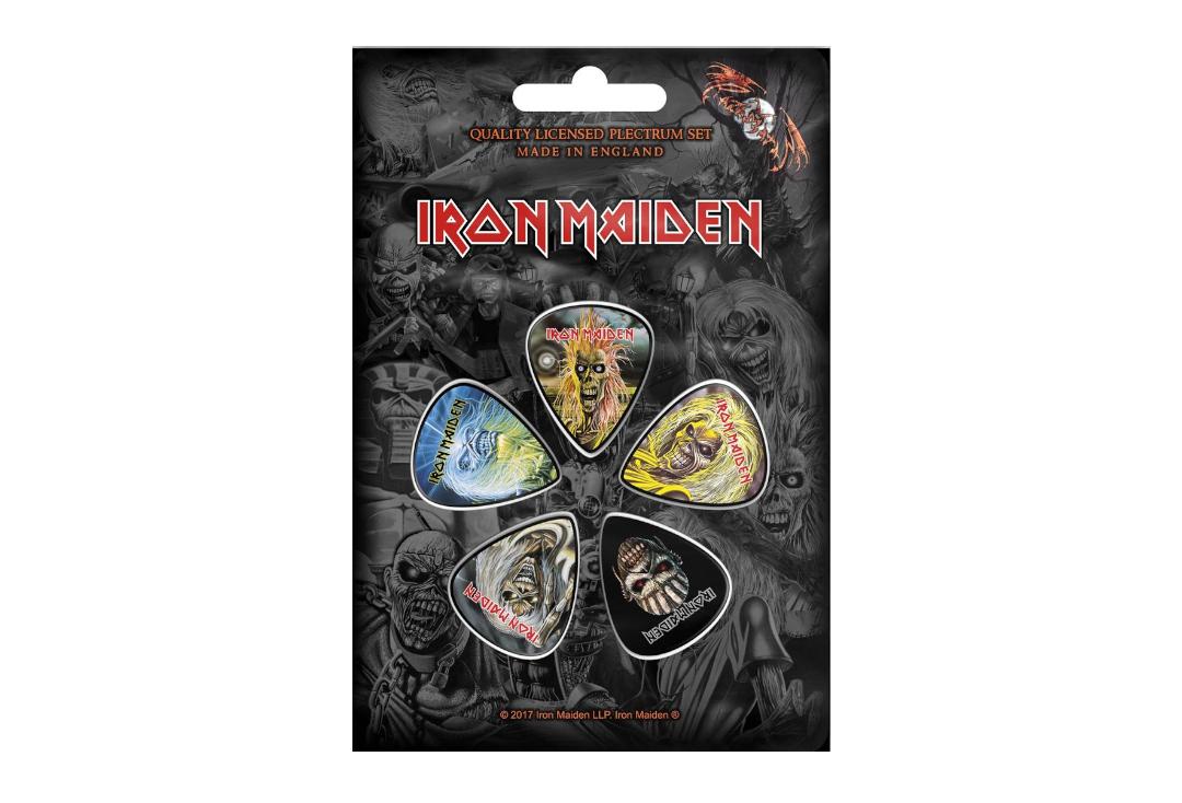Official Band Merch | Iron Maiden - The Faces Of Eddie Official Plectrum Pack