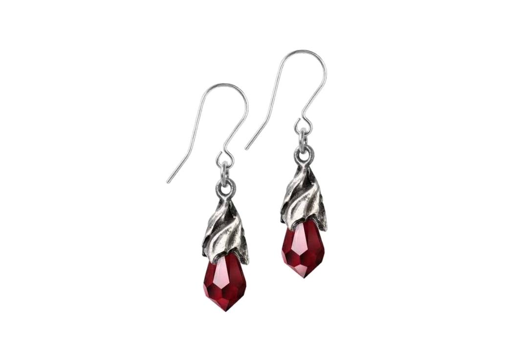 Alchemy Gothic | Empyrean Red Tear Droppers Earrings - Main