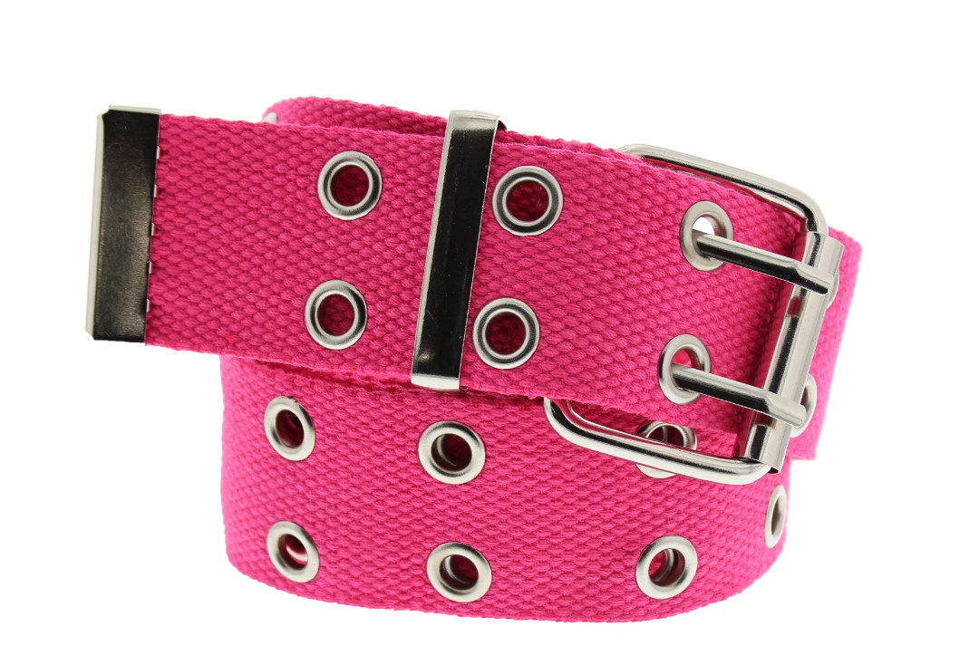 Void Clothing | Fuchsia Pink 2 Row Eyelet Webbing Belt