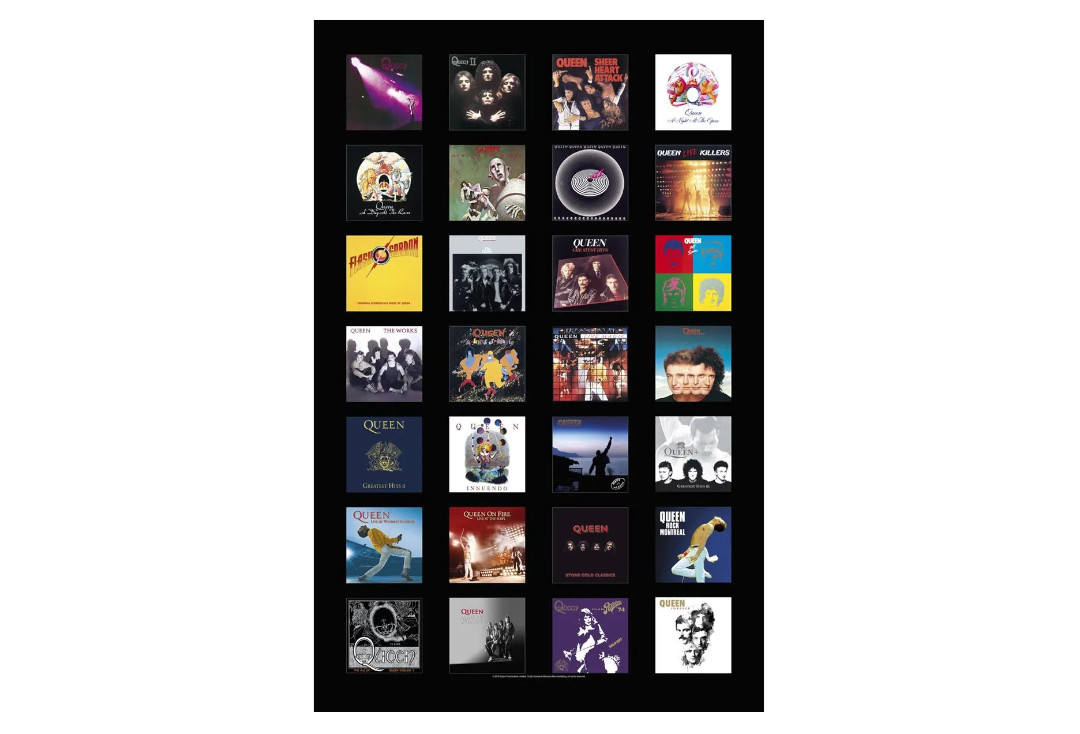 Official Band Merch | Queen - Albums Printed Textile Poster