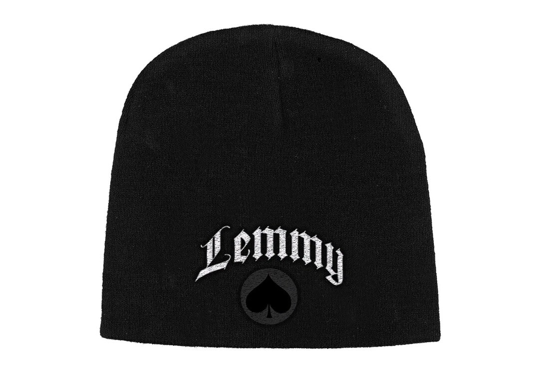 Official Band Merch | Lemmy - Ace Of Spades Embroidered Official Knitted Beanie Hat