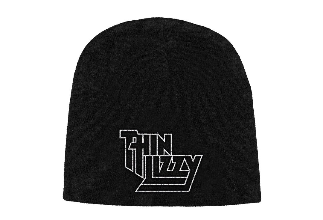 Official Band Merch | Thin Lizzy - Logo Embroidered Official Knitted Beanie Hat