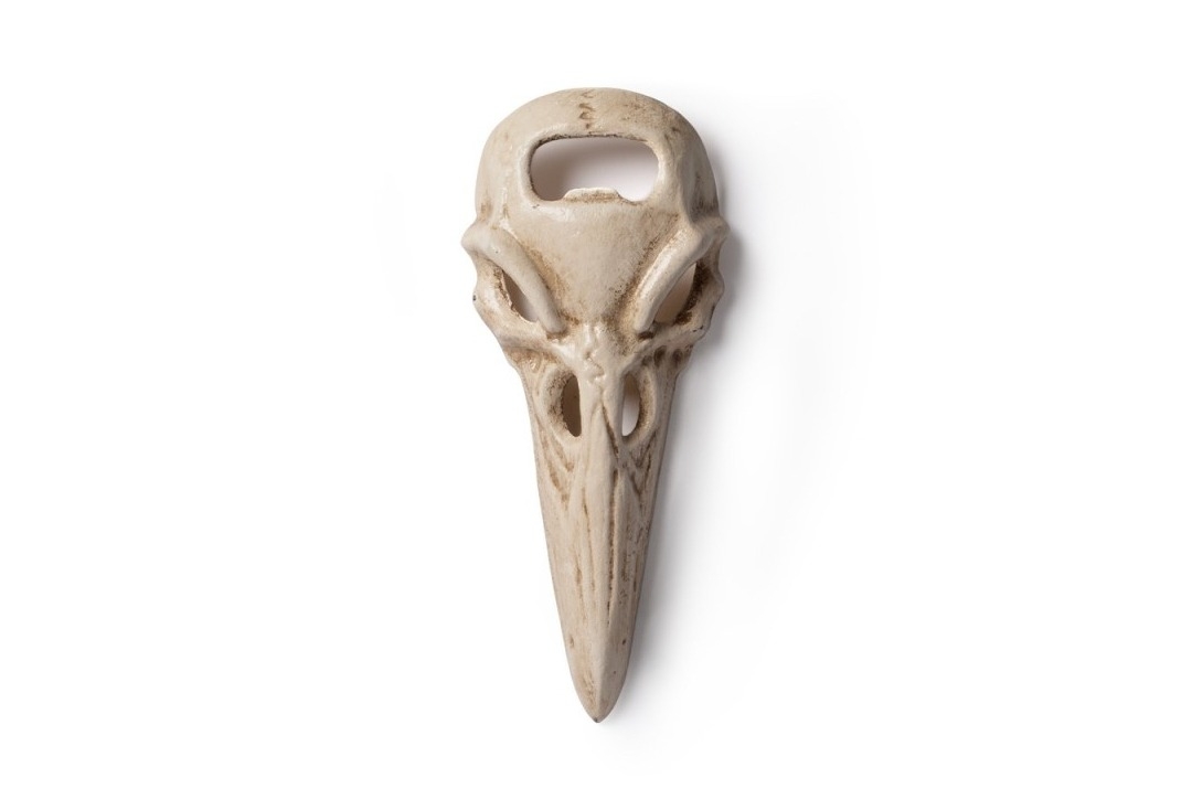 Cream Raven Skull Alchemy Gothic Bottle Opener
