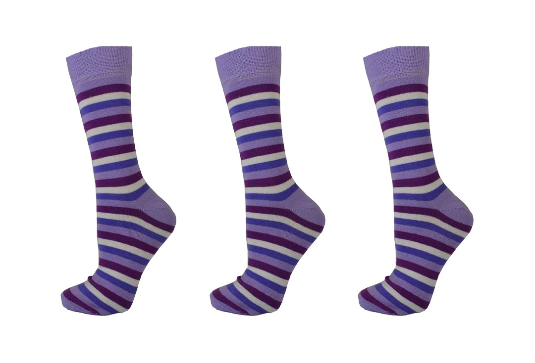 Violet Rainbow Thin Stripe Macahel Men's Socks