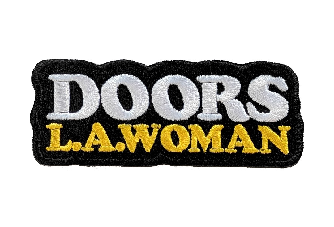 The Doors - Black Text Logo L.A. Woman Iron On Embroidered Patch