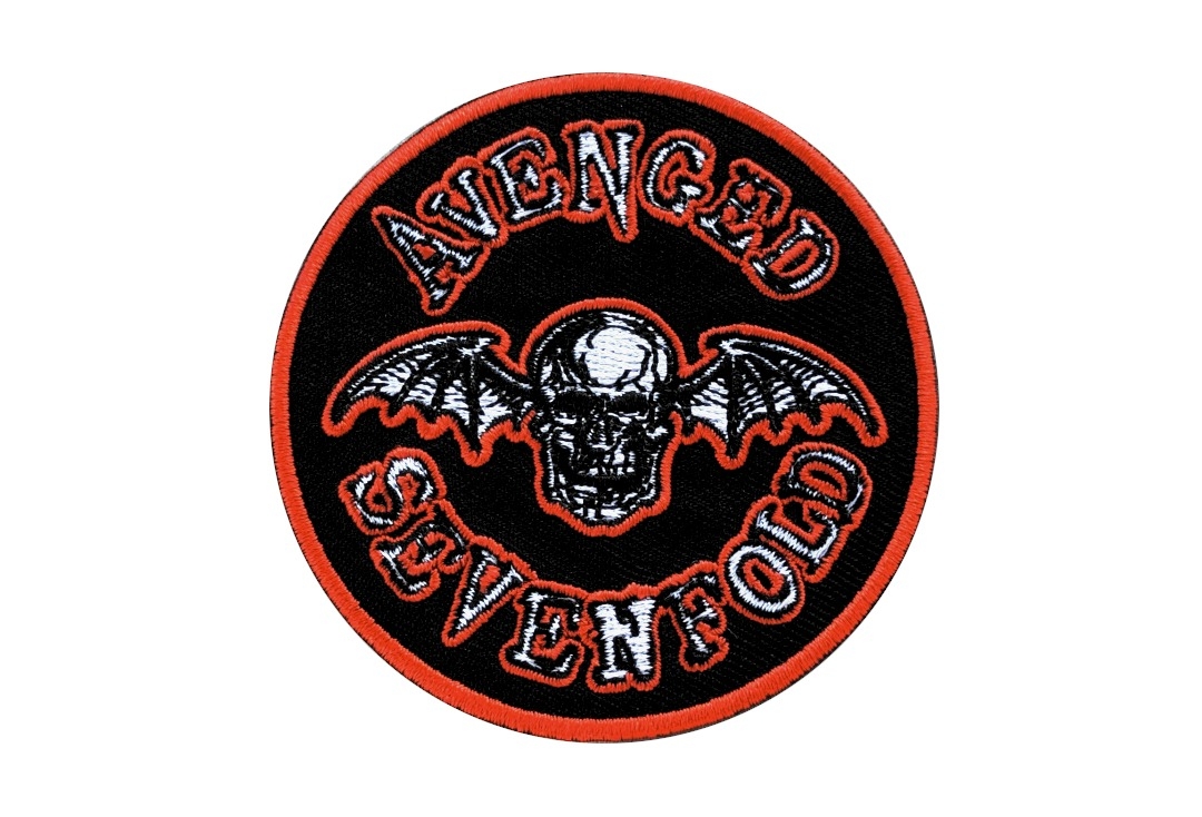 Avenged Sevenfold - Circular Deathbat Coloured Border Iron On Embroidered Patch