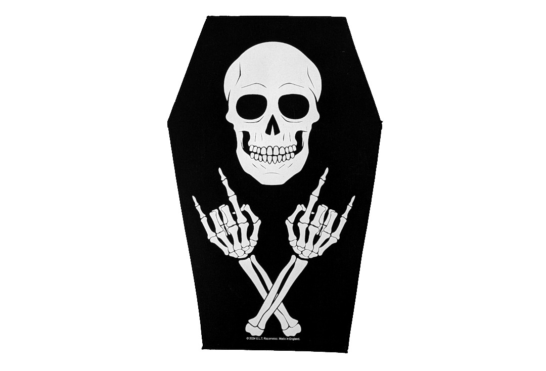 Skeleton Coffin Printed Back Patch