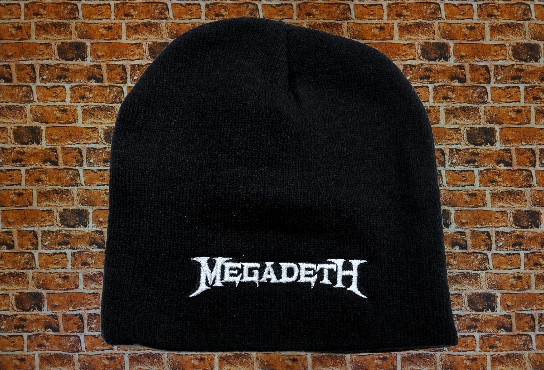 Megadeth - White Logo Embroidered Official Knitted Beanie Hat