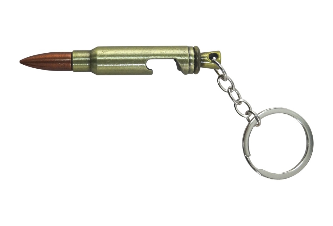 Bullet Shaped Metal Bottle Opener Keyring