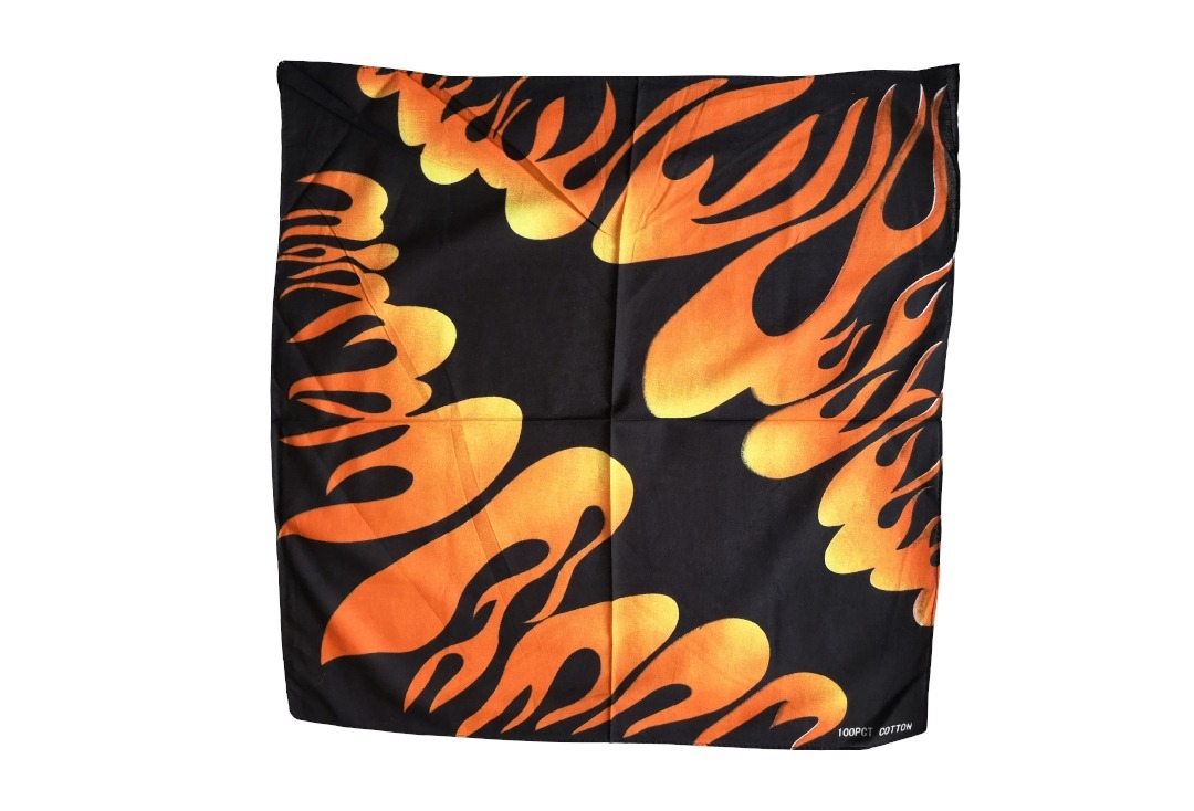 Split Large Flames Cotton Bandana