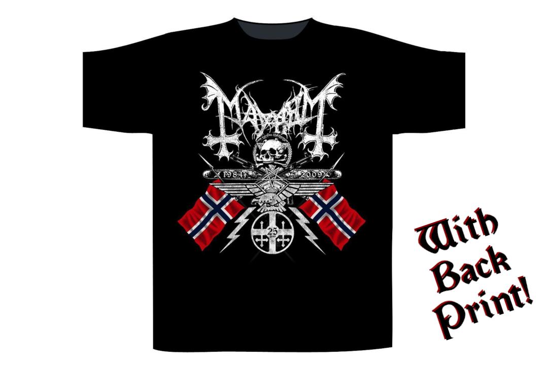 Official Band Merch | Mayhem - 25 Years Coat Of Arms Men's Short Sleeve T-Shirt - Front