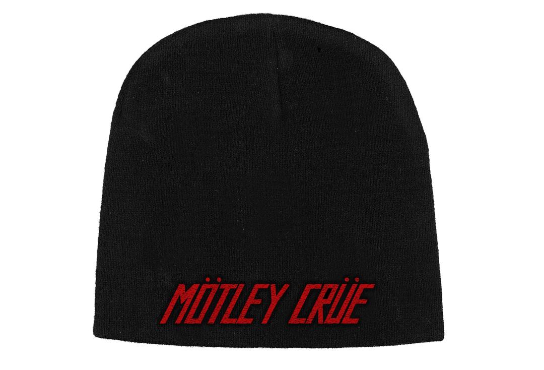 Official Band Merch | Motley Crue - Red Logo Embroidered Official Knitted Beanie Hat