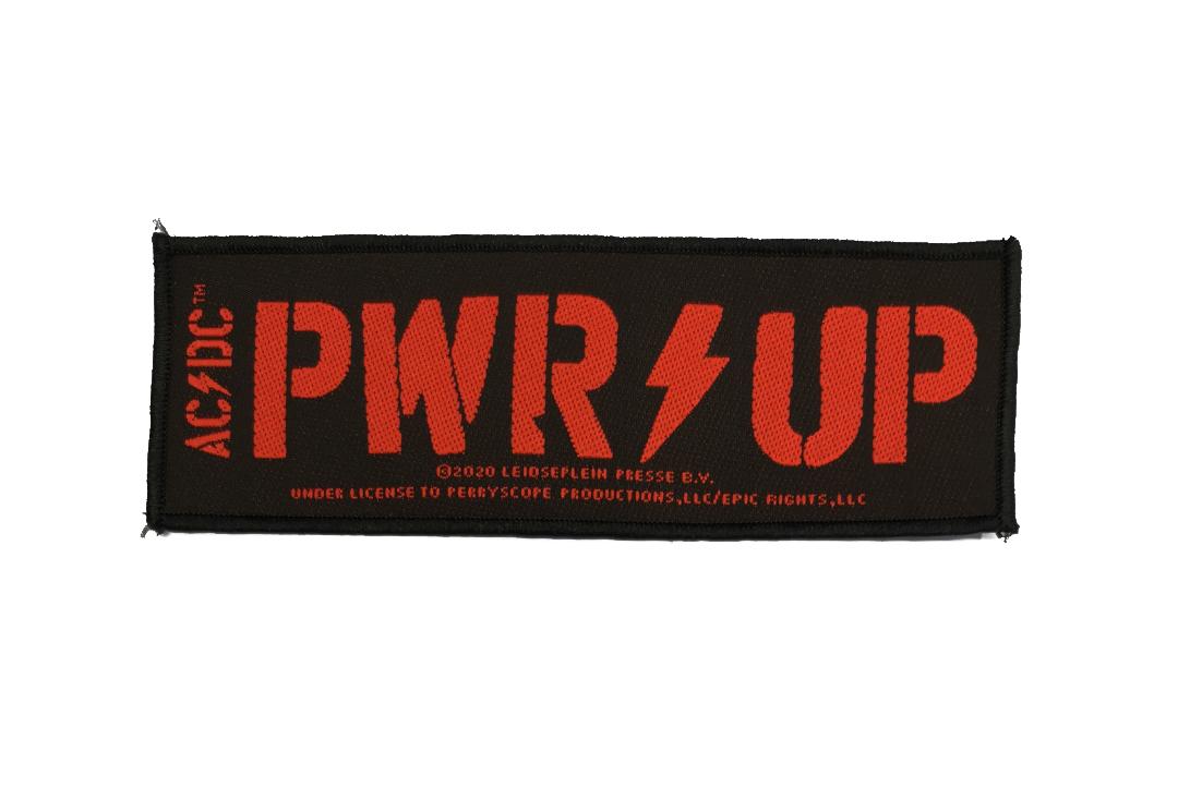 Official Band Merch | AC/DC - PWR UP Red Woven Super Strip Patch