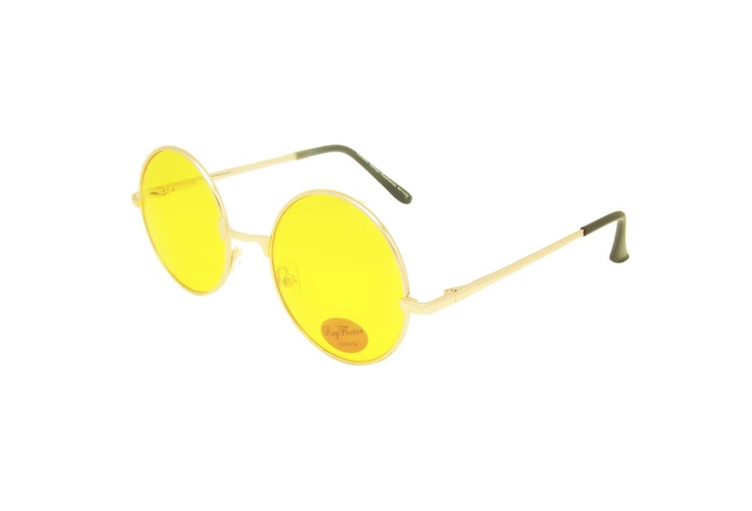 RayFlector | Yellow Round Lennon Sunglasses