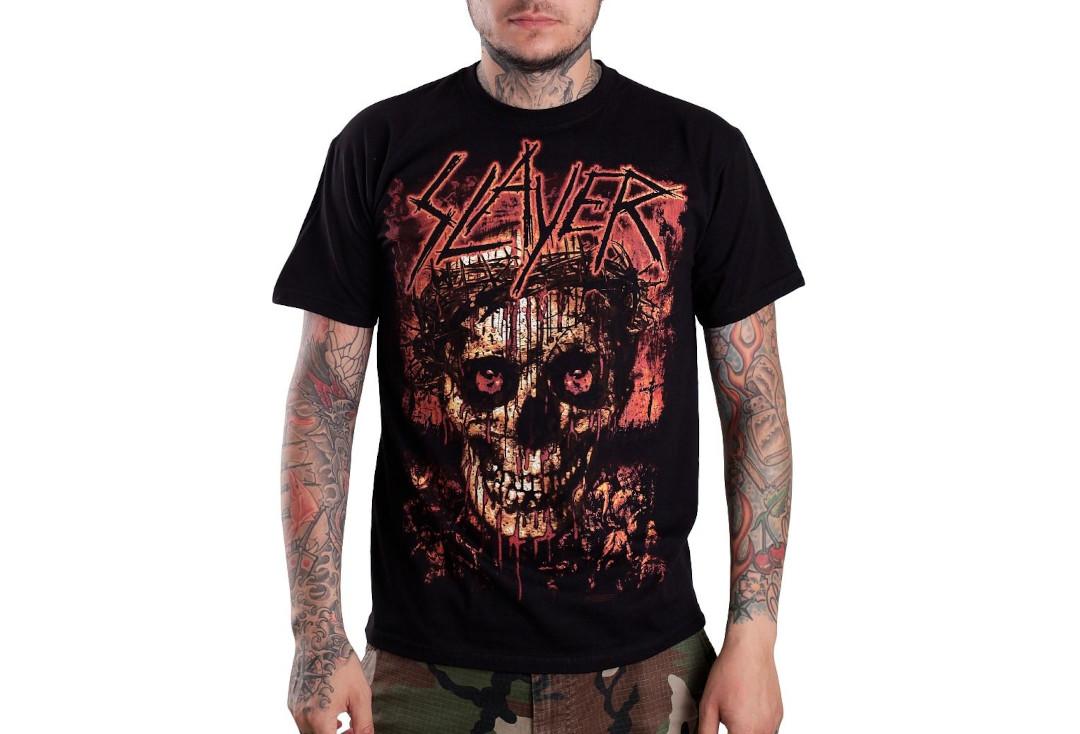 Official Band Merch | Slayer - Crowned Skull Official Men's Short Sleeve T-Shirt