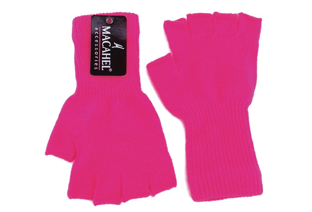 Macahel | Neon Hot Pink Short Fingerless Gloves