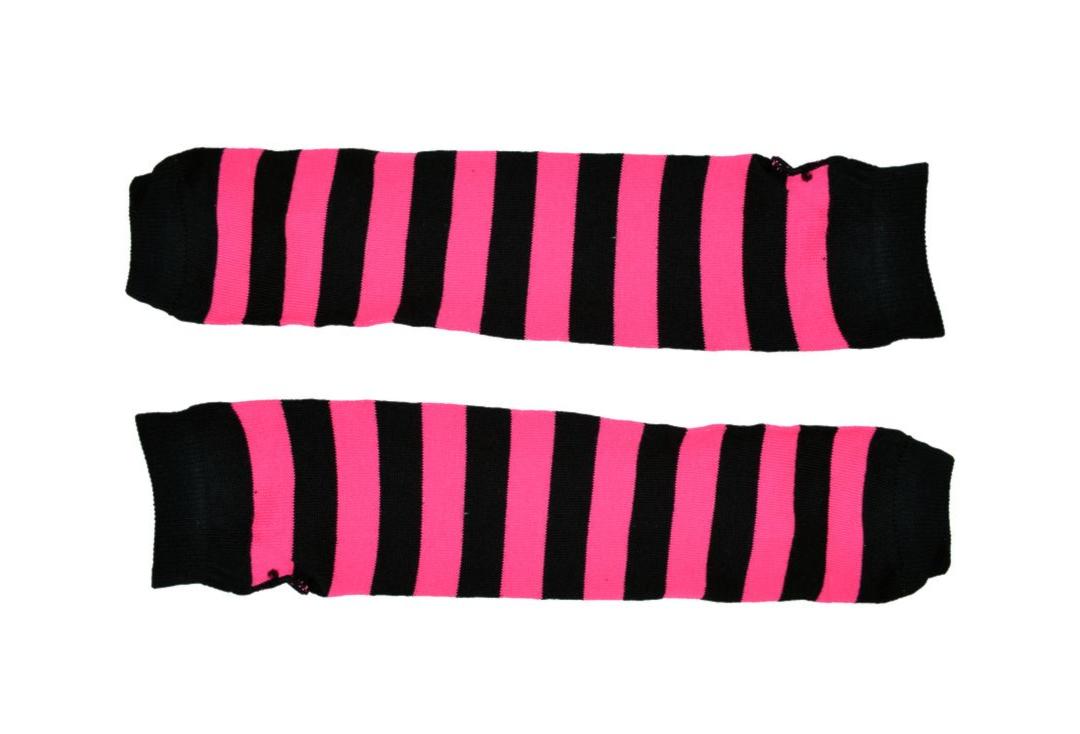 Poizen Industries | Pink & Black Stripe Arm-Warmers