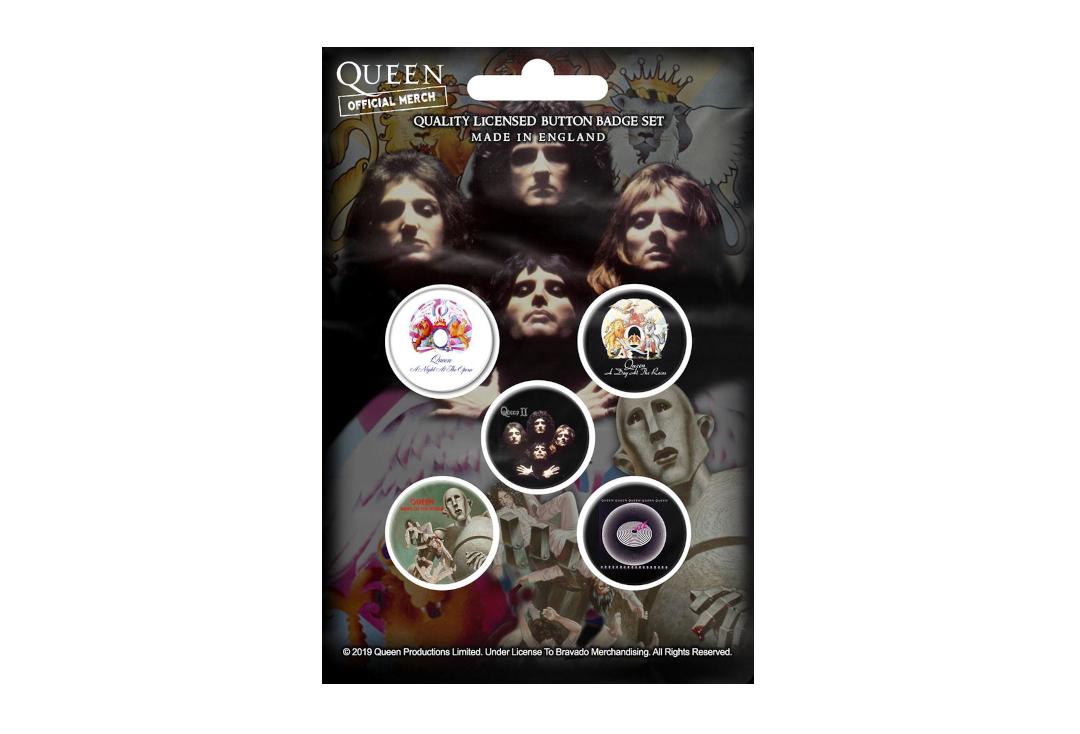 Official Band Merch | Queen - Early Albums Button Badge Pack