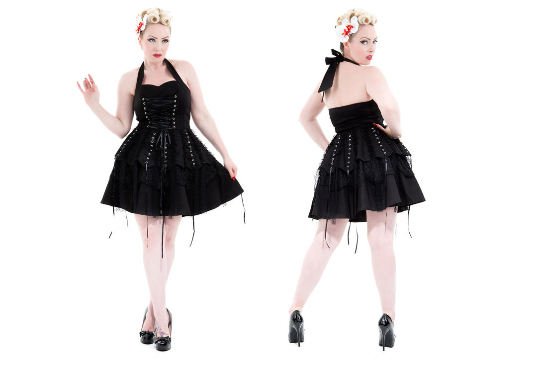 Hearts & Roses | Black Laces 6420 Dress - Front & Back