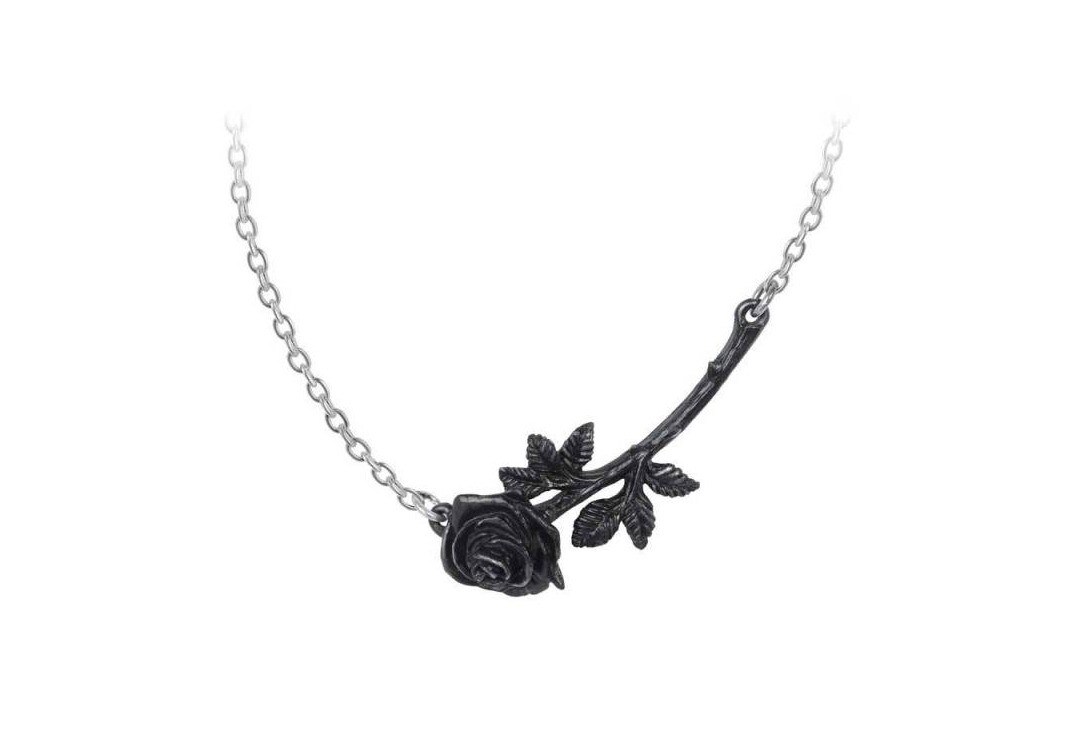 Alchemy Gothic | Black Rose Enigma Necklace - Main