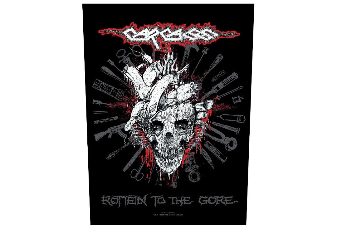 Official Band Merch | Carcass - Rotten To The Gore Printed Back Patch
